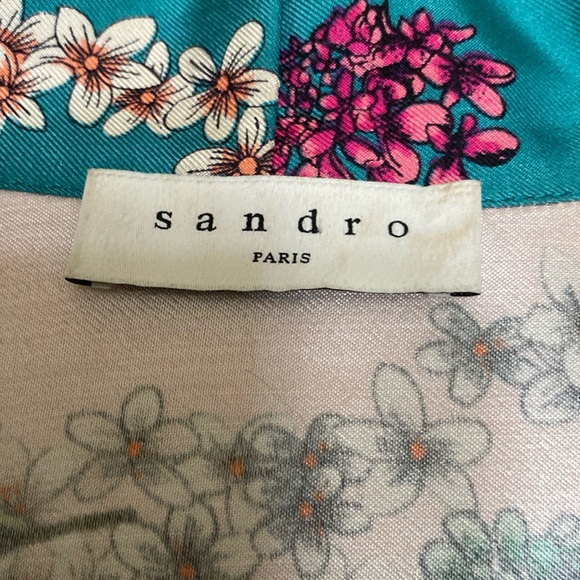 Sandro Ting Printed Floral Botanical Silk and Viscose Kimono Patchwork Jacket - Picture 5 of 9